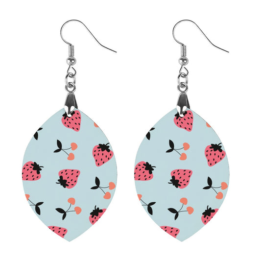 Strawberry Cherry Cute Wooden Earrings Pendant
