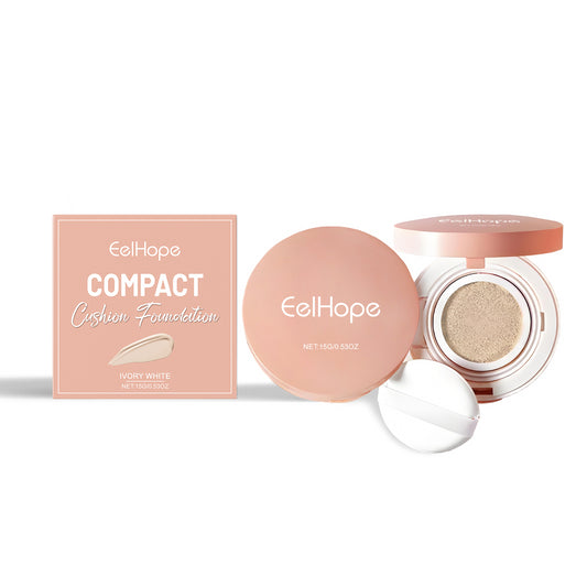 Compact Air Cushion Foundation (Ivory White) Natural Lightweight Makeup with Cushion