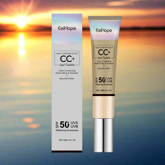 Sun Protection Tinted Face CC Cream, Natural Concealer Long-Lasting Moisturizing And Brightening 50 SPF