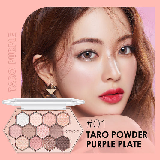 Honeycomb Diamond Eyeshadow Palette Taro Powder Natural Eyeshadow 12 Colors