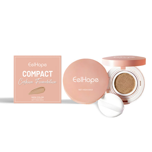 Compact Air Cushion Foundation (Dark Skin Tone) Natural Lightweight Makeup with Cushion