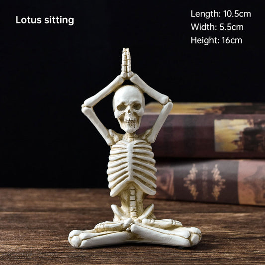 Skeleton Yoga Figurine Decoration Ornaments Skull Small Halloween Decorations