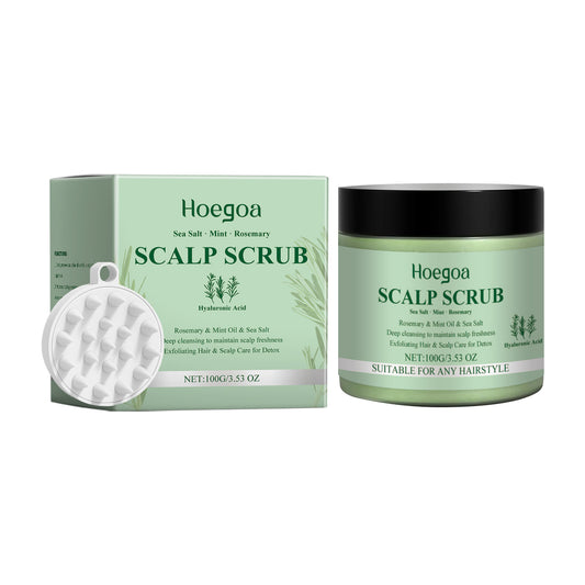 Rosemary Scalp Scrub with Brush, A Gentle, Cleansing, Moisturizing, Refreshing And Soothing Scalp Scrub