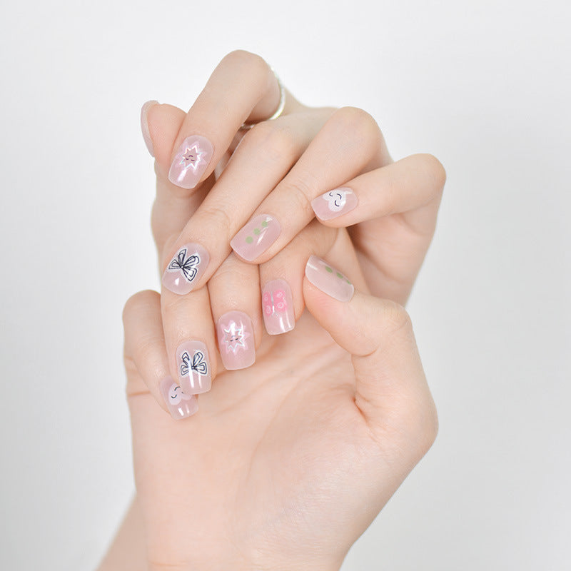 Gel Nail Art Patches Semi-Cured UV Light Nail Stickers Waterproof 16 Patch Sets with Many Designs Halloween Christmas Nail Art