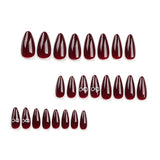 Butterfly and Bows Long Almond Shape False Nails Set