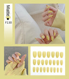 Fake Nails Set Stiletto Coffin Tips Press on Long False Nails with Glue 24 Beautiful Colors