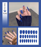 Fake Nails Set Stiletto Coffin Tips Press on Long False Nails with Glue 24 Beautiful Colors