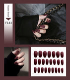 Fake Nails Set Stiletto Coffin Tips Press on Long False Nails with Glue 24 Beautiful Colors