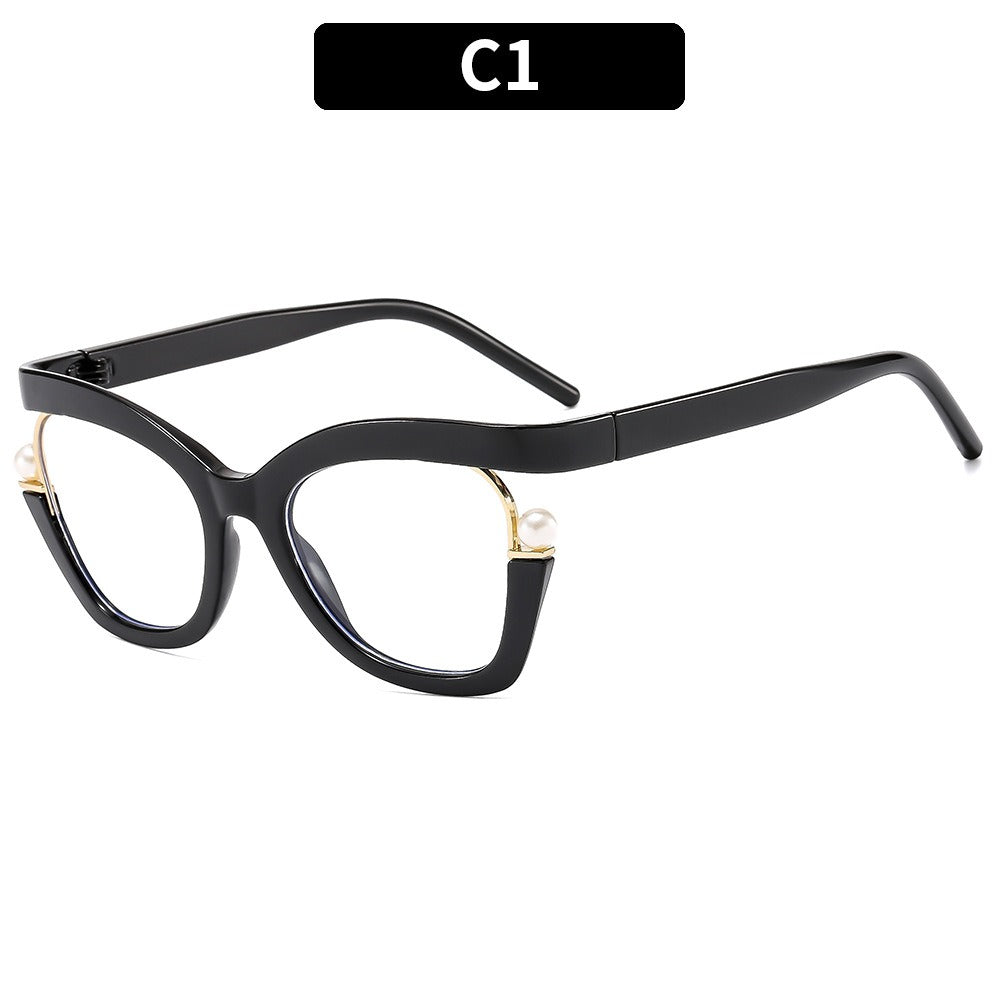 Anti-blue Light Women's Thick Pearl Glasses