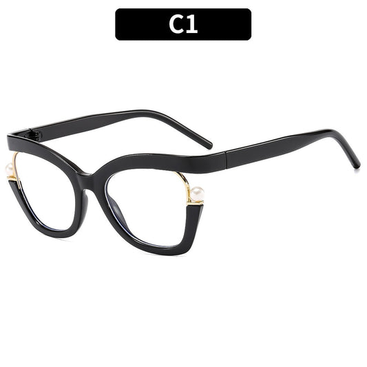 Anti-blue Light Women's Thick Pearl Glasses
