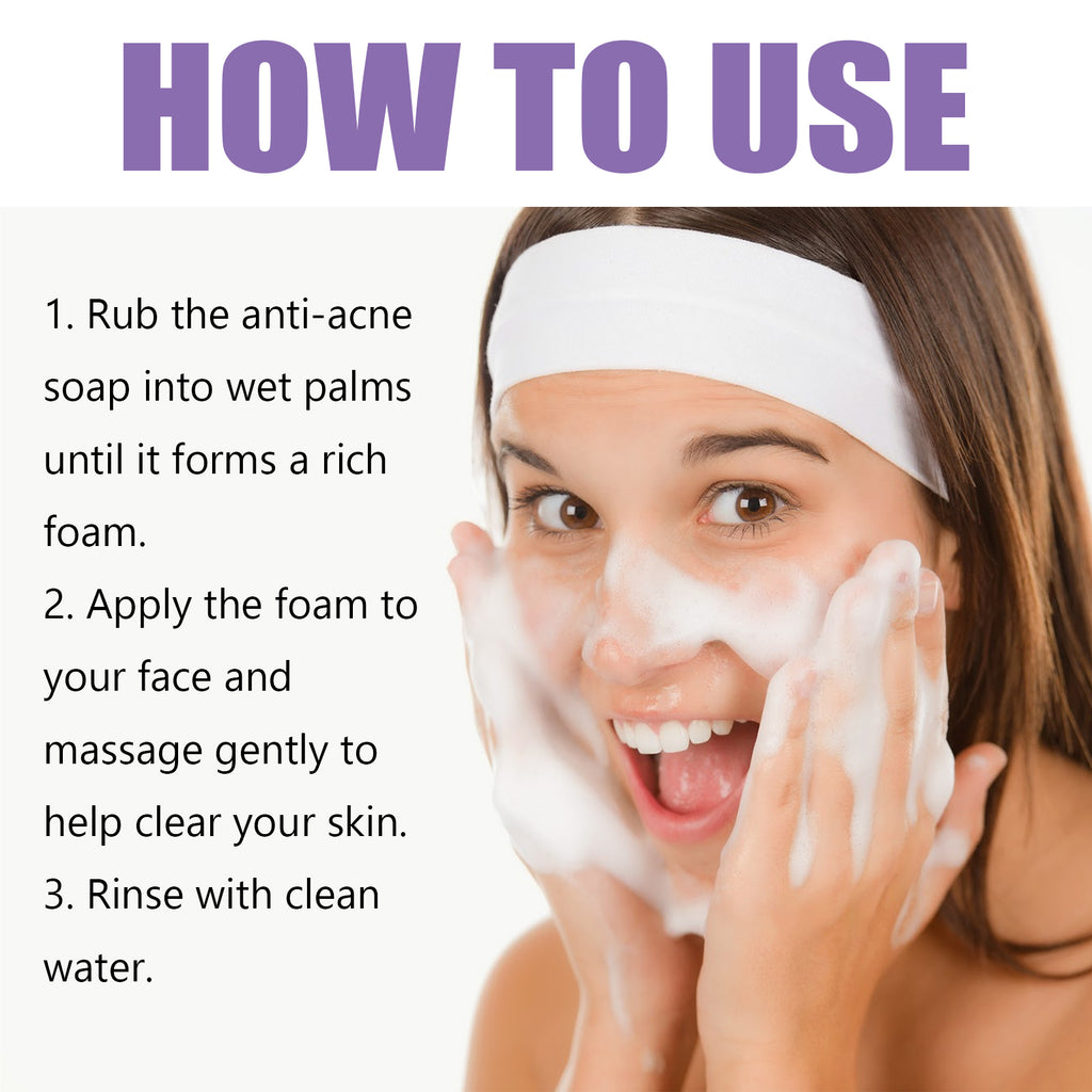 Lavender Oil Control Acne-Cleansing Soap For Cleansing Facial Skin Pores Oil Control Acne-Moisturizing Cleansing Soap