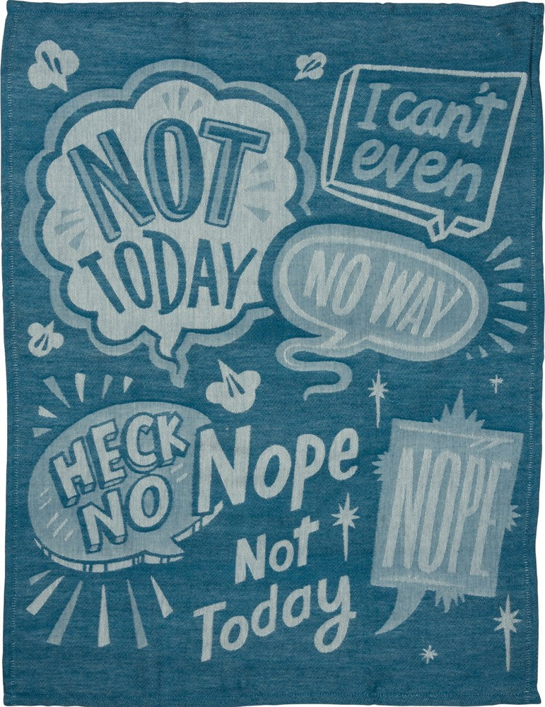 Nope Not Today Funny Dish Cloth Towel in Blue | Ultra Soft and