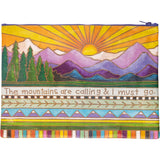 Jumbo Pouch Mountains Are Calling I Must Go Zipper Folder |  Recycled