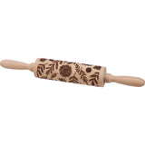 Floral Embossed Rolling Pin | Bees and Florals Design  | 13.75" x 2"