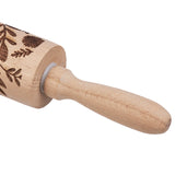 Floral Embossed Rolling Pin | Bees and Florals Design  | 13.75" x 2"