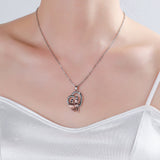 Mother & Daughter Gift Necklace "Always my mother, Forever my friend" Silver Rose Gold Zircon Figures Pendant