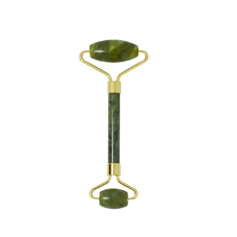 Jade Scraping Plate Roller Massage Stick Zinc Alloy Flower Stand Double Head Rollers