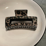Leopard Animal Print Hair Clips, Large Cow Pattern, Checkered, Iridescent Geometric Rectangle Clips