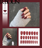 Fake Nails Set Stiletto Coffin Tips Press on Long False Nails with Glue 24 Beautiful Colors