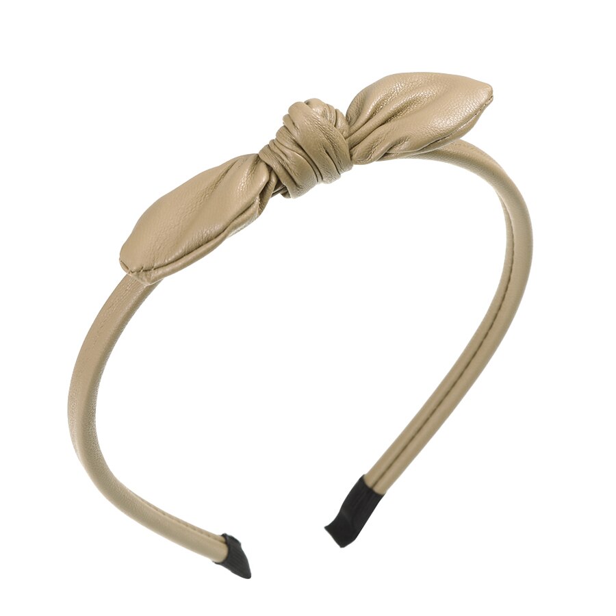Leather Bow Small Headband