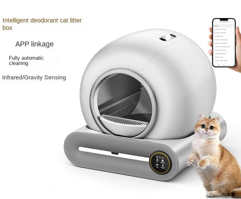 Smart Litter Box with Ionization Deodorization, Automatic Sensor Cleaning, Self-Cleaning Cat Toilet