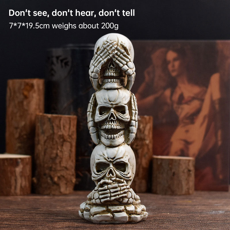 Skeleton Yoga Figurine Decoration Ornaments Skull Small Halloween Decorations