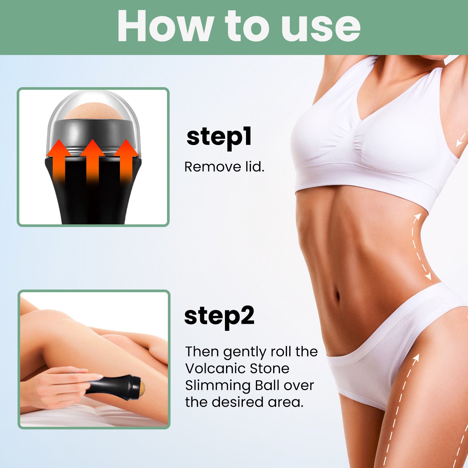 Volcanic Stone Body Shaping Ball with Ginger Extract, Massage The Body To Tighten The Belly, Beauty Slimming Stone