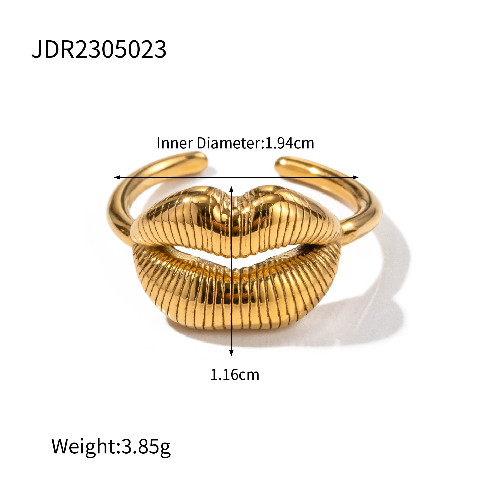 Trendy Stainless Steel Lip Design Ring, Women's Adjustable Size Ring with Lips Jewelry Gift