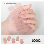 Gel Nail Art Patches Semi-Cured UV Light Nail Stickers Waterproof 16 Patch Sets with Many Designs Halloween Christmas Nail Art