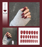 Fake Nails Set Stiletto Coffin Tips Press on Long False Nails with Glue 24 Beautiful Colors