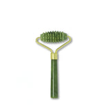 Jade Scraping Plate Roller Massage Stick Zinc Alloy Flower Stand Double Head Rollers