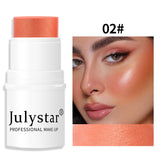 Multi Purpose Highlighting Blush Stick Matte Color Stick for Cheeks Eyeshadow Lips 6 Colors