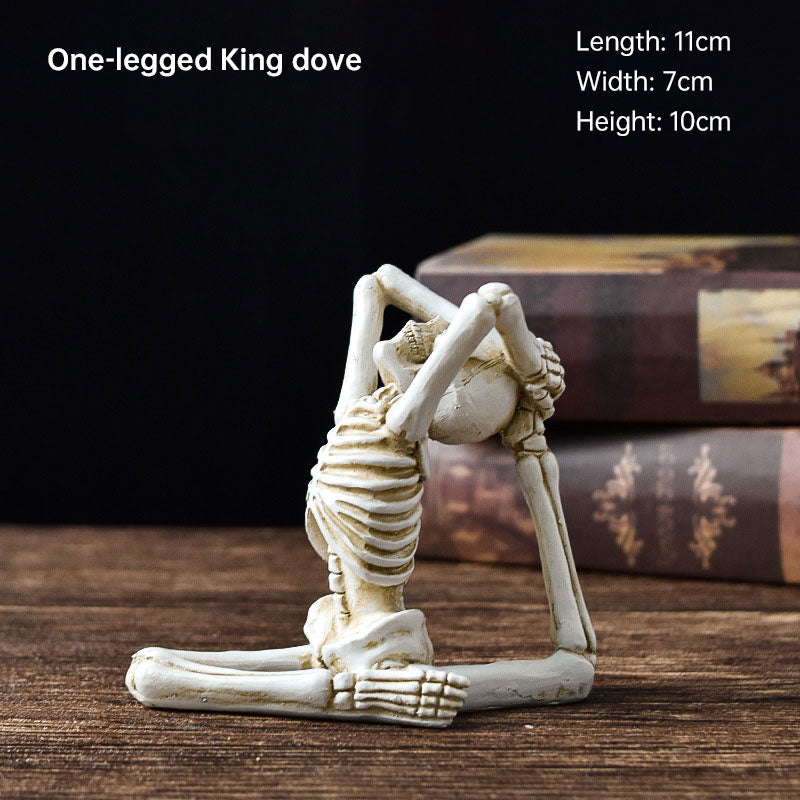 Skeleton Yoga Figurine Decoration Ornaments Skull Small Halloween Decorations