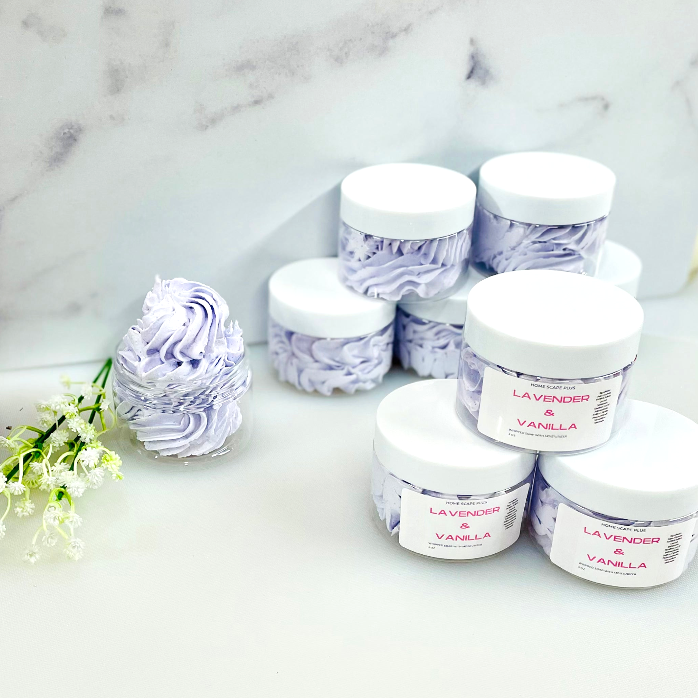 Natural Whipped Essential Oil 2 in 1 Shaving Cream and Bath Soap ~ Lavender Vanilla, Eucalyptus Mint, Love Spell