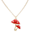 Toadstool Mushroom Charm Necklace in Gold in a Gift Box