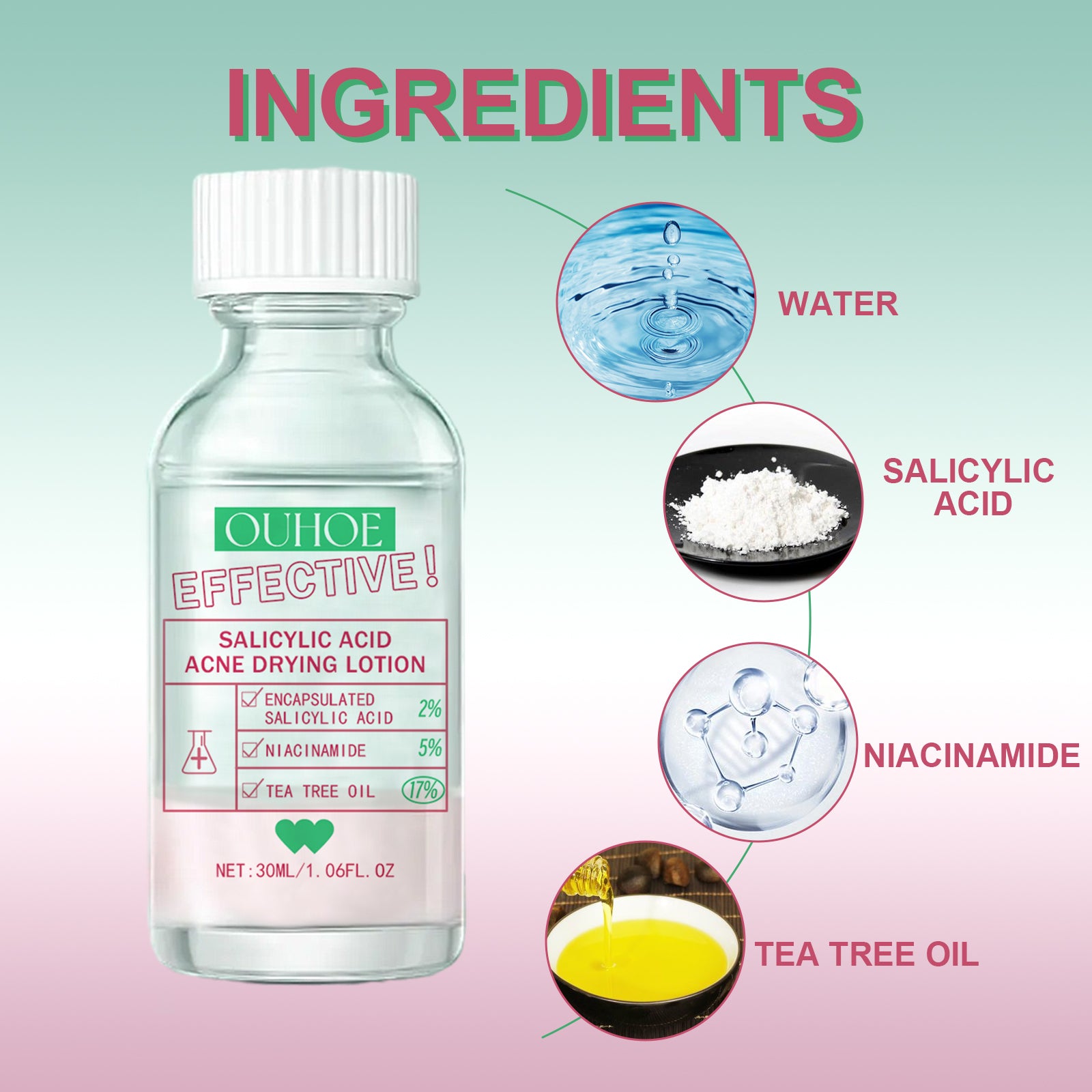 Salicylic Acid Acne Drying Serum, Gentle Repair Acne Skin Moisturizing Oil