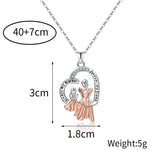 Mother & Daughter Gift Necklace "Always my mother, Forever my friend" Silver Rose Gold Zircon Figures Pendant