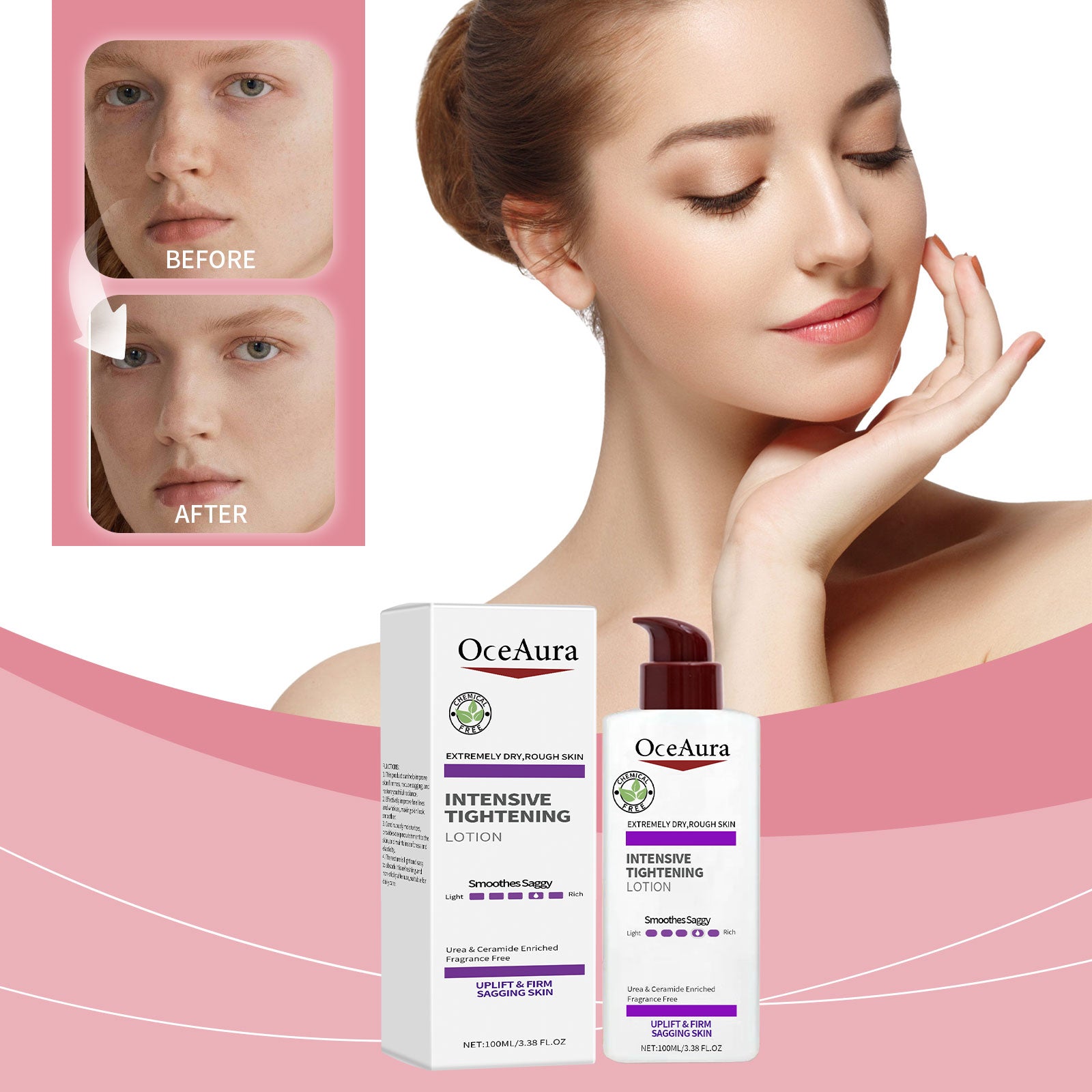 Nourishing Anti Aging Face Cream, Day And Night Repair Tender Skin Moisturizing Jaw Line Creamy Light Wrinkle Face Cream