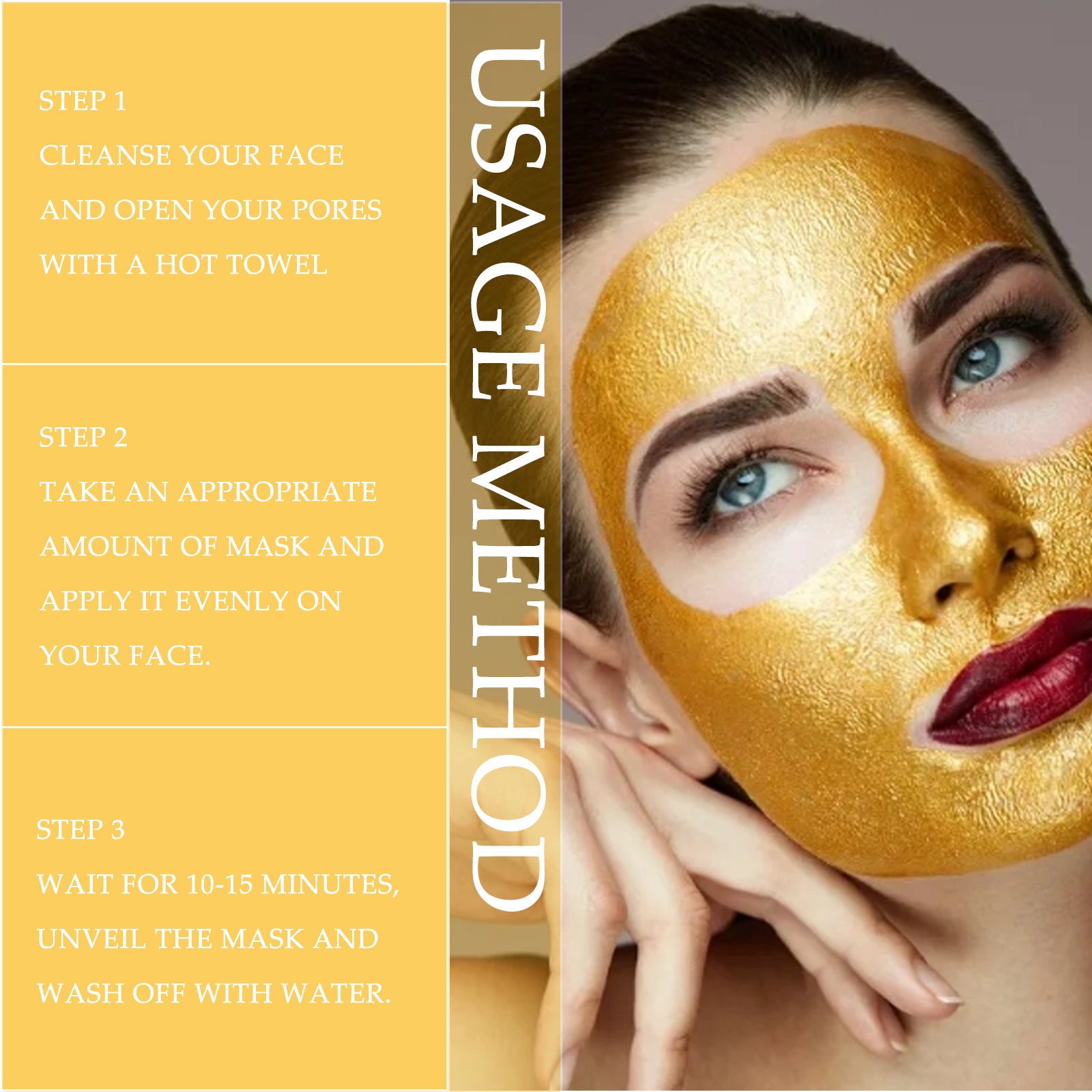 24k Gold Peel Mask Deeply Cleanses The Skin Of Blackheads, Pimples, Delicate Pores And Tightens Skin
