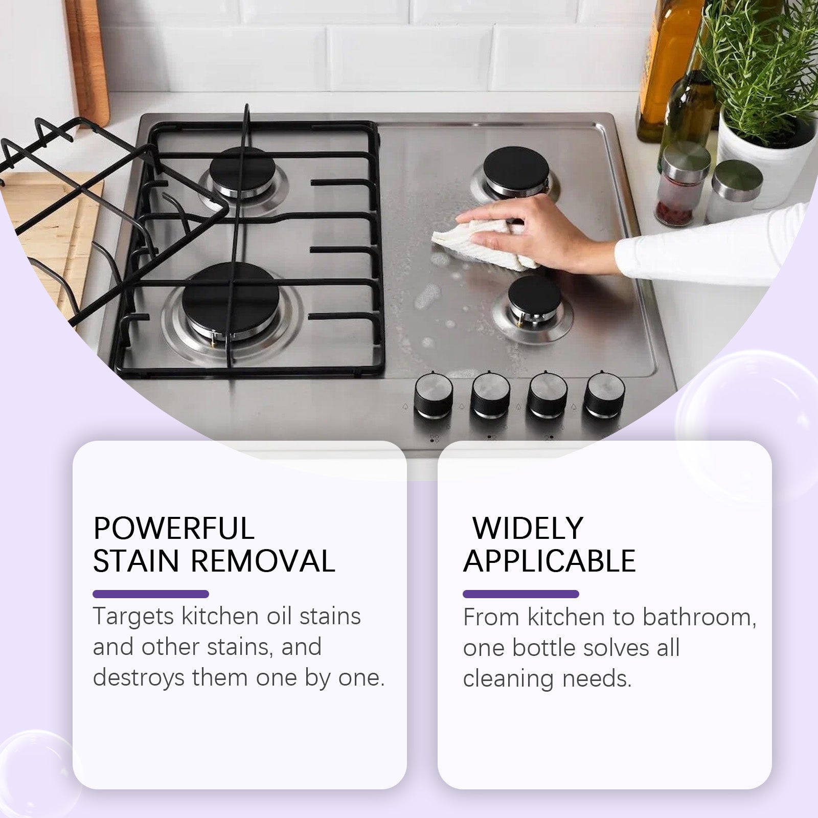 Multi-Purpose Lavender Cleaner Easily Cleans Kitchen, Bathroom, Floors, Grease Stains, Countertops