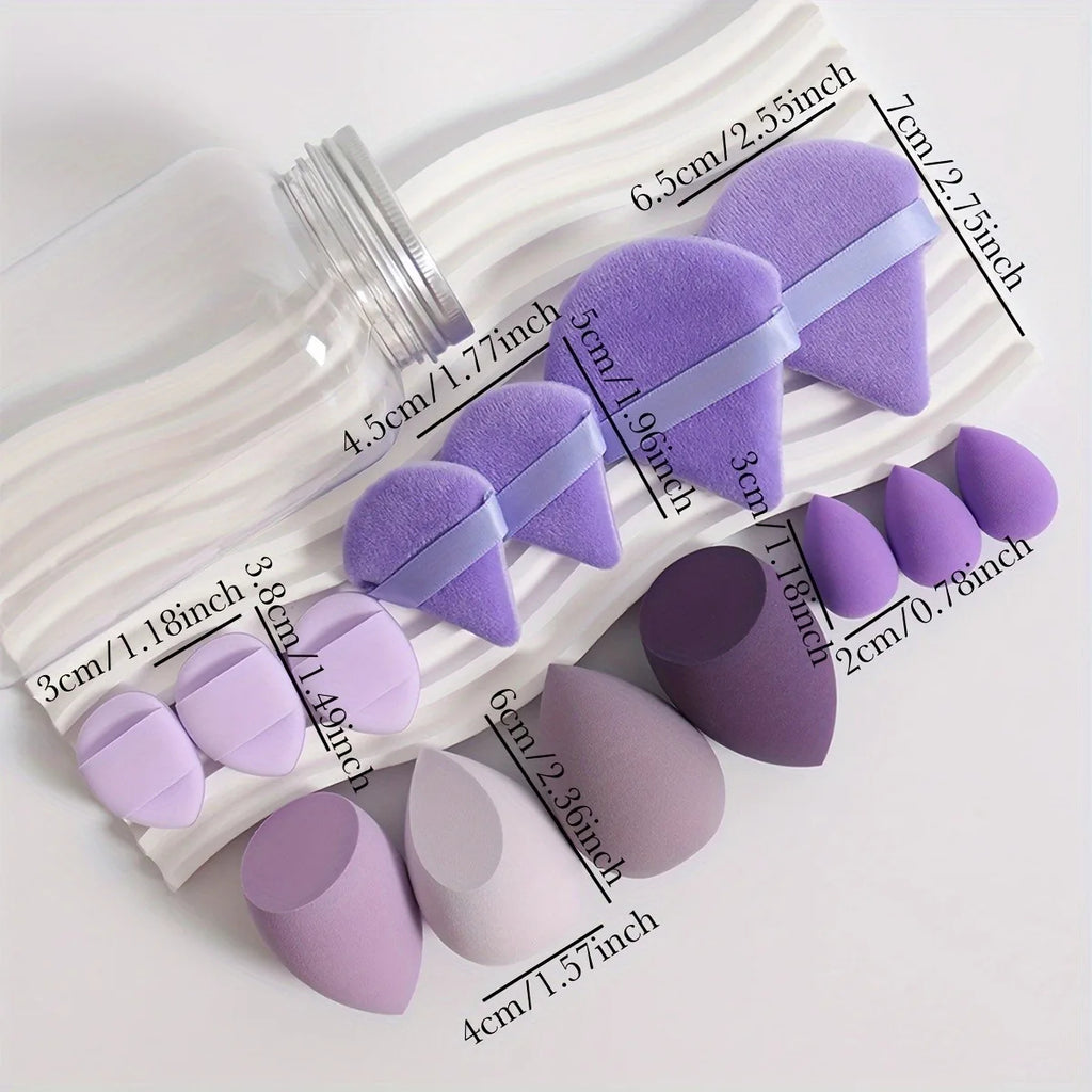 14 Pcs Purple or Pink Makeup Sponge Triangle Blender Sponges Powder Press Puffs Set