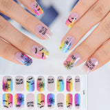 Gel Nail Art Patches Semi-Cured UV Light Nail Stickers Waterproof 16 Patch Sets with Many Designs Halloween Christmas Nail Art