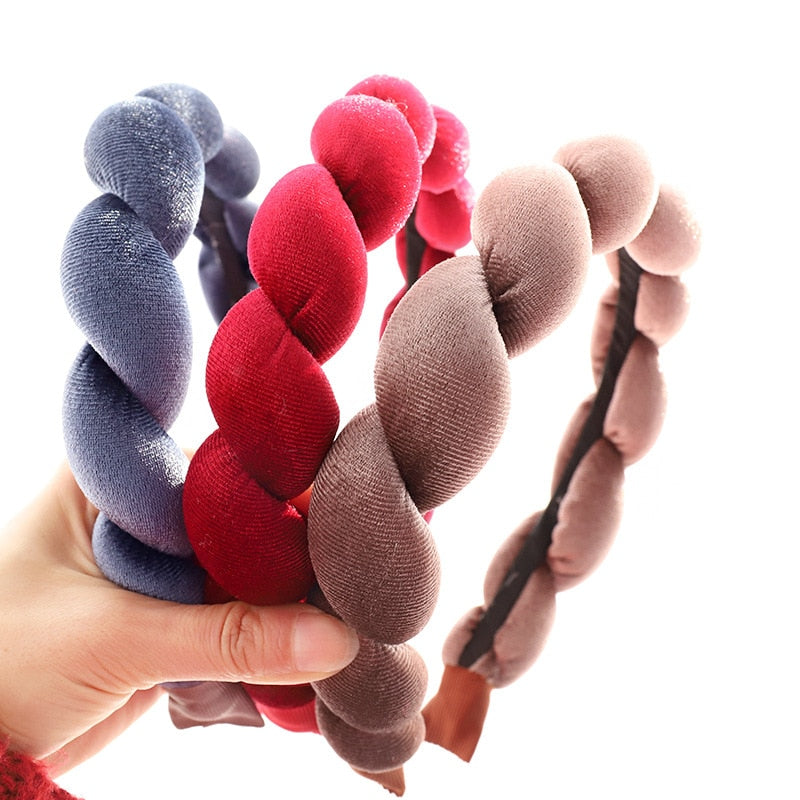 Velvet Plush Headband Autumn and Winter Style Velvet Sponge Braid Headband