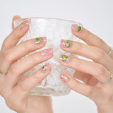Gel Nail Art Patches Semi-Cured UV Light Nail Stickers Waterproof 16 Patch Sets with Many Designs Halloween Christmas Nail Art