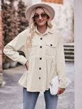 Mandy Autumn Collared Neck Loose Fit Button Down Top
