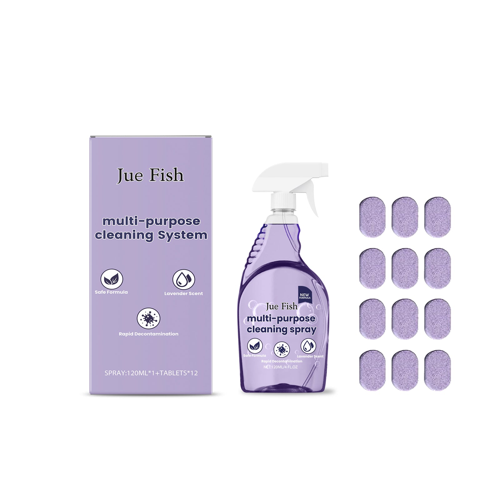 Multi-Purpose Lavender Cleaner Easily Cleans Kitchen, Bathroom, Floors, Grease Stains, Countertops