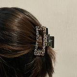 Leopard Animal Print Hair Clips, Large Cow Pattern, Checkered, Iridescent Geometric Rectangle Clips