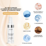 Color Change Liquid Foundation Long-Lasting Moisturizing, Warming, Brightening And Clear Natural Complexion