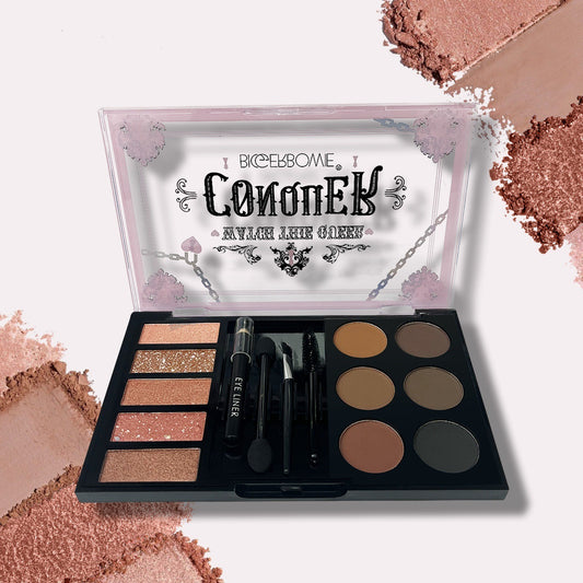 Eyeshadow Eyebrow Powder Cream Comprehensive Tray with Tools