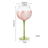 Hand Painted Floral Glass Goblet Cup 1 Piece Wine Glasses for Wedding Party Events